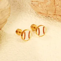1 Pair Simple Style Ball Cake Watermelon Plating 304 Stainless Steel Ear Studs main image 5