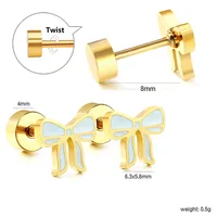 1 Pair Simple Style Ball Cake Watermelon Plating 304 Stainless Steel Ear Studs sku image 1