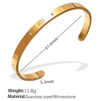 Simple Style IG Style Geometric Titanium Steel Plating Women's Bangle sku image 3