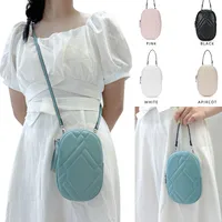 Women's Small Pu Leather Solid Color Classic Style Oval Zipper Phone Wallets main image 1