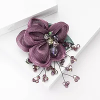 Elegant Tassel Flower Lace Inlay Rhinestones Women's Brooches main image 4