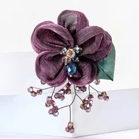 Elegant Tassel Flower Lace Inlay Rhinestones Women's Brooches main image 3