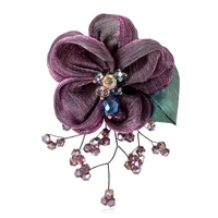 Elegant Tassel Flower Lace Inlay Rhinestones Women's Brooches main image 5