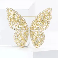 Elegant Butterfly Copper Inlay Zircon Women's Brooches main image 1