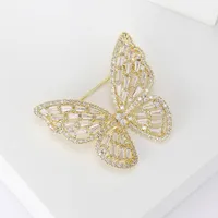 Elegant Butterfly Copper Inlay Zircon Women's Brooches main image 6