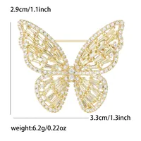 Elegant Butterfly Copper Inlay Zircon Women's Brooches main image 2