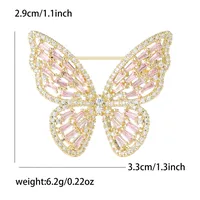 Elegant Butterfly Copper Inlay Zircon Women's Brooches sku image 2