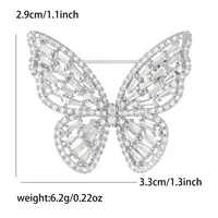 Elegant Butterfly Copper Inlay Zircon Women's Brooches sku image 3