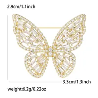 Elegant Butterfly Copper Inlay Zircon Women's Brooches sku image 4