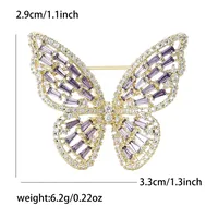 Elegant Butterfly Copper Inlay Zircon Women's Brooches sku image 5