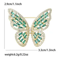 Elegant Butterfly Copper Inlay Zircon Women's Brooches sku image 6
