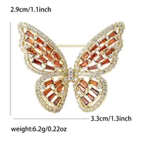 Elegant Butterfly Copper Inlay Zircon Women's Brooches sku image 7