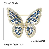 Elegant Butterfly Copper Inlay Zircon Women's Brooches sku image 8