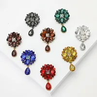 Elegant Retro Water Droplets Flower Alloy Inlay Rhinestones Glass Women's Brooches main image 1