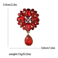 Elegant Retro Water Droplets Flower Alloy Inlay Rhinestones Glass Women's Brooches sku image 2
