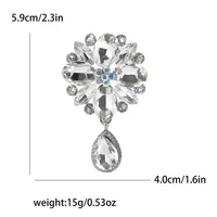 Elegant Retro Water Droplets Flower Alloy Inlay Rhinestones Glass Women's Brooches sku image 1