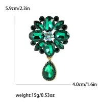 Elegant Retro Water Droplets Flower Alloy Inlay Rhinestones Glass Women's Brooches sku image 4