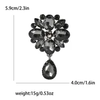 Elegant Retro Water Droplets Flower Alloy Inlay Rhinestones Glass Women's Brooches sku image 5