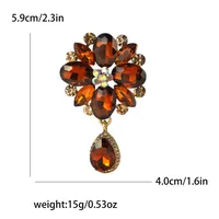 Elegant Retro Water Droplets Flower Alloy Inlay Rhinestones Glass Women's Brooches sku image 6