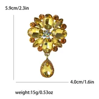 Elegant Retro Water Droplets Flower Alloy Inlay Rhinestones Glass Women's Brooches sku image 8
