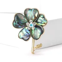 Retro Flower Alloy Inlay Rhinestones Shell Women's Brooches main image 1