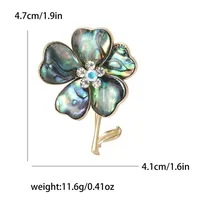 Retro Flower Alloy Inlay Rhinestones Shell Women's Brooches main image 2