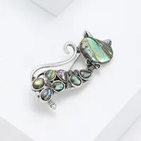 Cute Retro Cat Alloy Inlay Shell Women's Brooches main image 4
