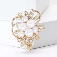 Elegant Bouquet Alloy Inlay Rhinestones Pearl Women's Brooches main image 3