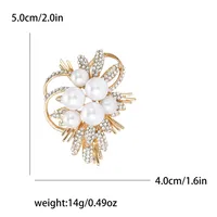 Elegant Bouquet Alloy Inlay Rhinestones Pearl Women's Brooches main image 2
