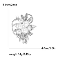 Elegant Bouquet Alloy Inlay Rhinestones Pearl Women's Brooches sku image 1