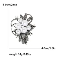 Elegant Bouquet Alloy Inlay Rhinestones Pearl Women's Brooches sku image 3