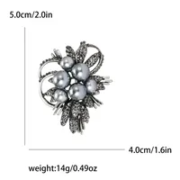 Elegant Bouquet Alloy Inlay Rhinestones Pearl Women's Brooches sku image 4