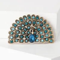 Retro Peacock Alloy Inlay Rhinestones Women's Brooches main image 3