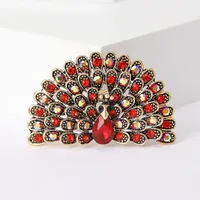 Retro Peacock Alloy Inlay Rhinestones Women's Brooches sku image 2