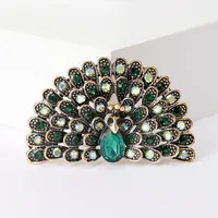 Retro Peacock Alloy Inlay Rhinestones Women's Brooches sku image 3