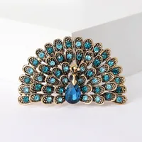 Retro Peacock Alloy Inlay Rhinestones Women's Brooches sku image 4