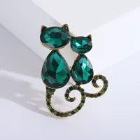 Cute Cat Alloy Inlay Crystal Rhinestones Women's Brooches main image 4