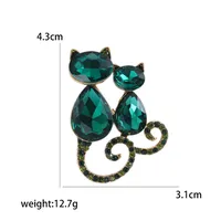 Cute Cat Alloy Inlay Crystal Rhinestones Women's Brooches main image 2