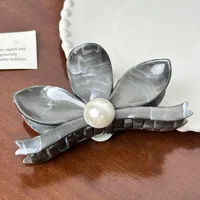 Women's Sweet Geometric Flower Resin Inlay Artificial Pearls Hair Claws sku image 5