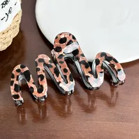 Women's Retro Leopard PVC Alloy Stoving Varnish Hair Claws sku image 4