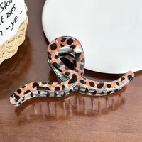 Women's Retro Leopard PVC Alloy Stoving Varnish Hair Claws sku image 3