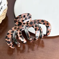 Women's Retro Leopard PVC Alloy Stoving Varnish Hair Claws sku image 2