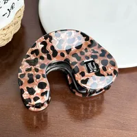 Women's Retro Leopard PVC Alloy Stoving Varnish Hair Claws sku image 1
