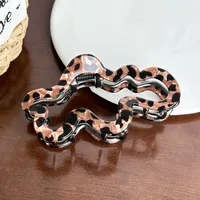 Women's Retro Leopard PVC Alloy Stoving Varnish Hair Claws sku image 5