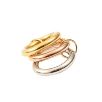 Simple Style Geometric Titanium Steel Mixed Metal Women's Rings main image 2