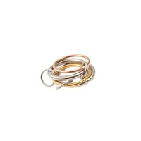 Simple Style Geometric Titanium Steel Mixed Metal 18K Gold Plated Women's Rings main image 3