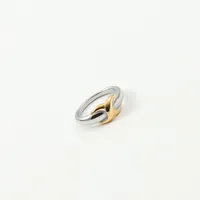 Simple Style Geometric Titanium Steel Mixed Metal 18K Gold Plated Women's Rings sku image 1