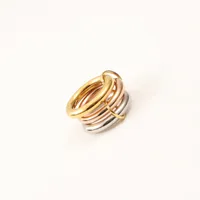 Simple Style Geometric Titanium Steel Mixed Metal Women's Rings main image 3