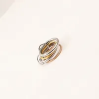 Simple Style Geometric Titanium Steel Mixed Metal 18K Gold Plated Women's Rings main image 4