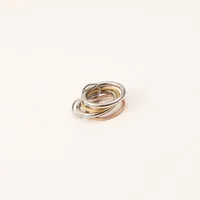 Simple Style Geometric Titanium Steel Mixed Metal 18K Gold Plated Women's Rings main image 1